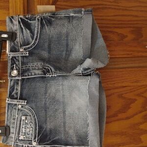 Mudd Denim Blue Jean Shorts. They were Bermuda but I cut them for shorts.